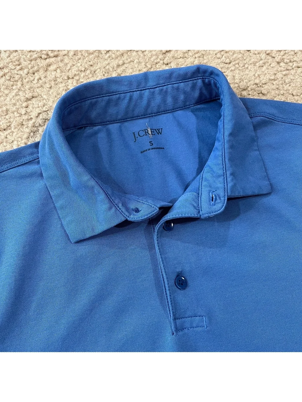 J.Crew Men's Performance Piqué Polo Shirt Blue Size Small